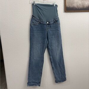 H&M Blue Straight Leg Maternity Jeans Medium